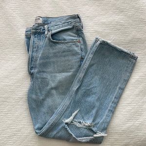 AGOLDE Light Wash Slightly Distressed Jeans